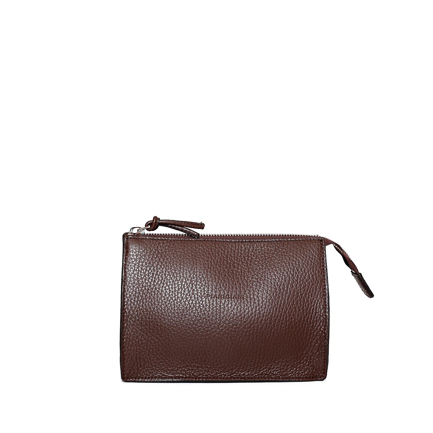 Pocket piccola in pelle martellata tabacco pochette da viaggio e per uso quotidiano, realizzata da Pianigiani Bags.