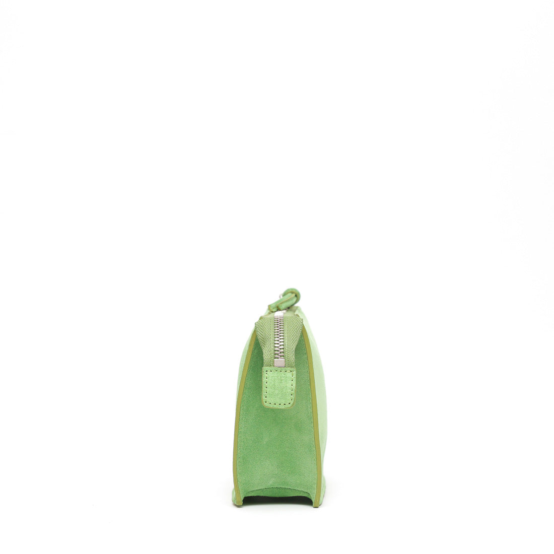 pocket piccola in pelle scamosciata verde prodotta da Pianigianibags