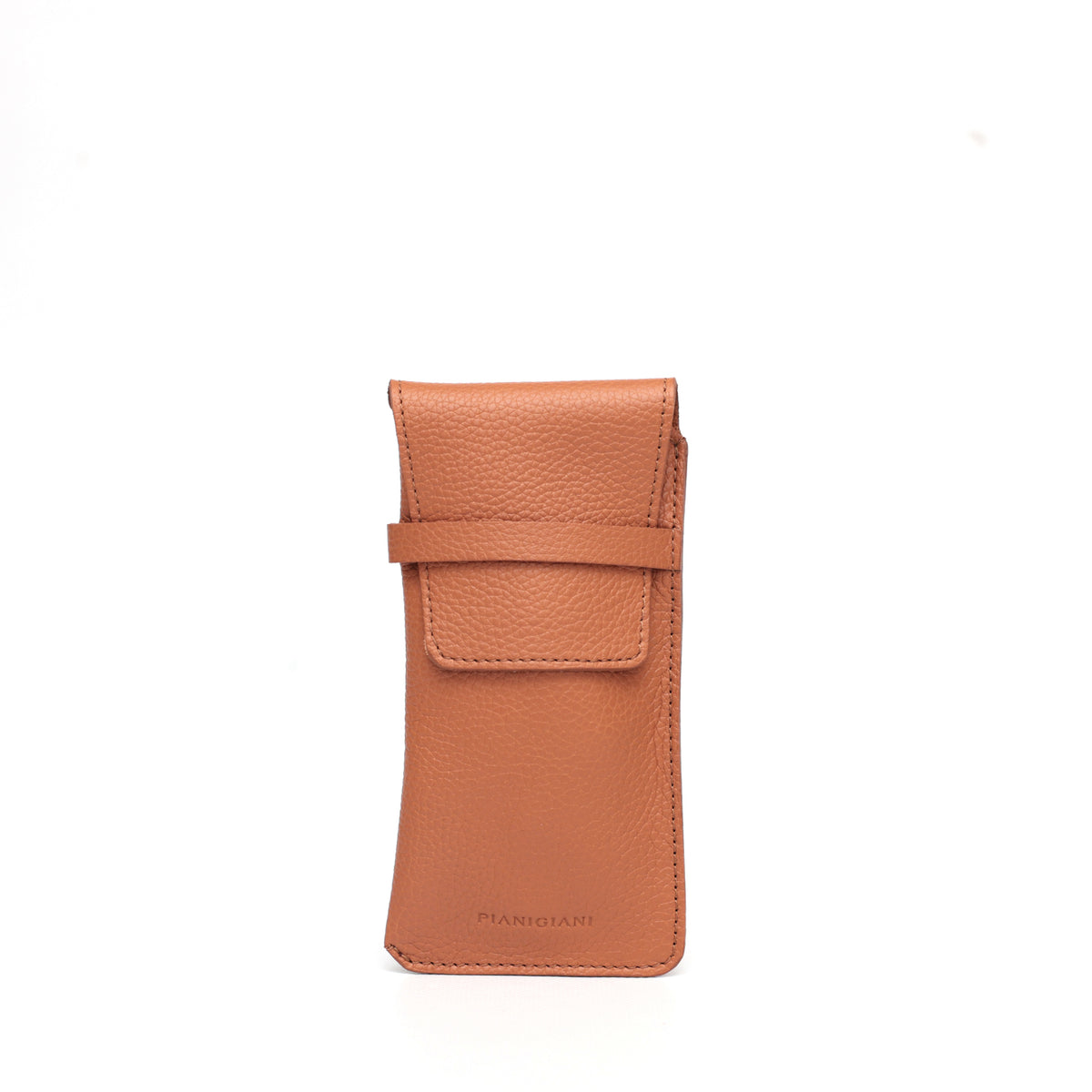 Custodia per occhiali in pelle caramello