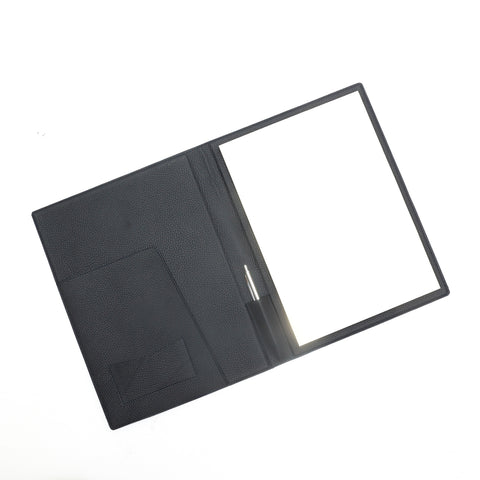 Portablocco formato A4 in pelle martellata blu. Prodotto a mano da Pianigiani bags