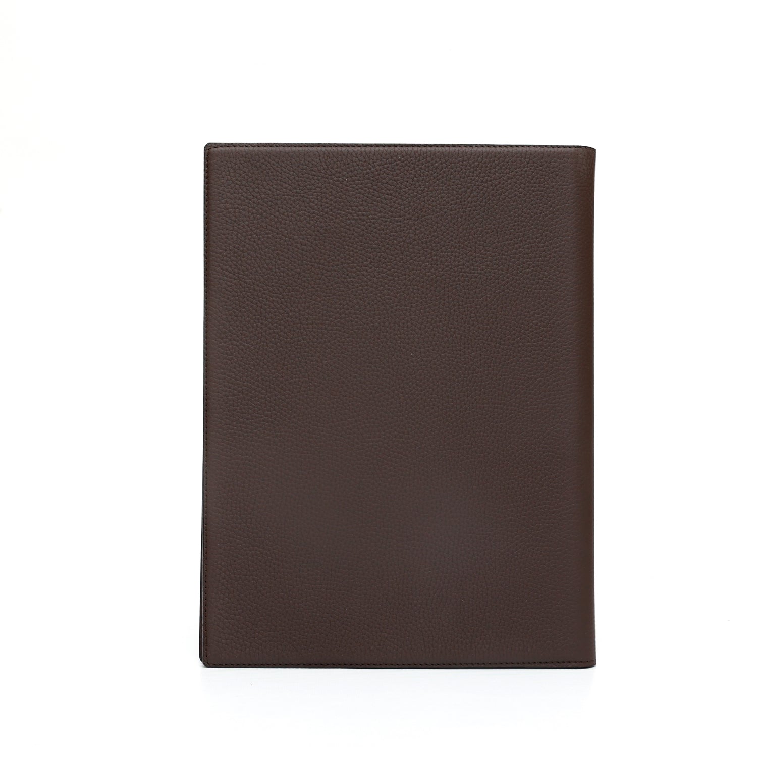 Portablocco formato A4 in pelle martellata marrone. Prodotto a mano da Pianigiani bags