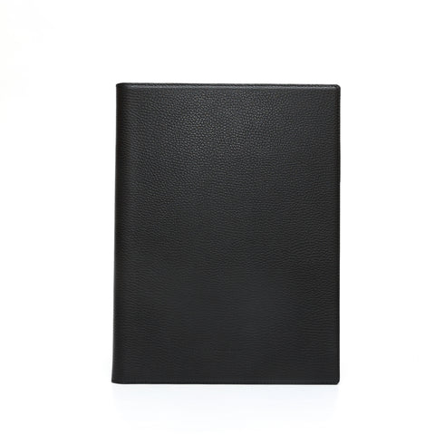 Portablocco formato A4 in pelle martellata nero. Prodotto a mano da Pianigiani bags