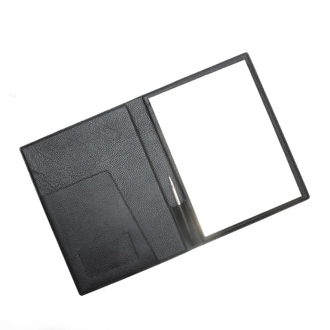 Portablocco formato A4 in pelle martellata nero. Prodotto a mano da Pianigiani bags
