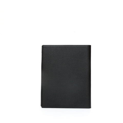 Portablocco formato A5 in pelle martellata nero. Prodotto a mano da Pianigiani bags