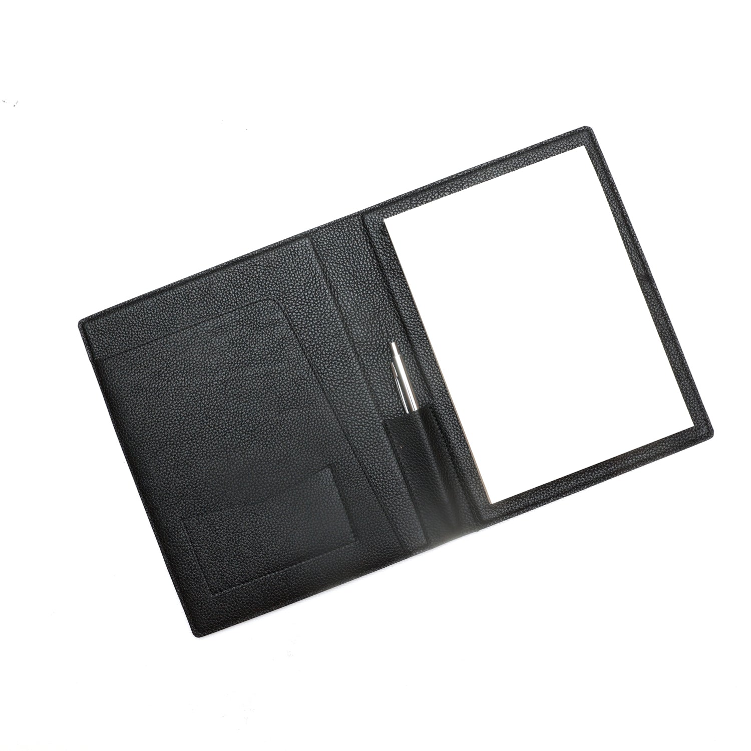Portablocco formato A5 in pelle martellata nero. Prodotto a mano da Pianigiani bags