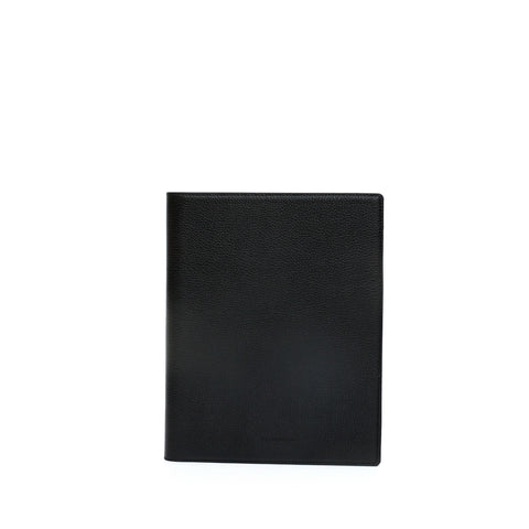 Portablocco formato A5 in pelle martellata nero. Prodotto a mano da Pianigiani bags