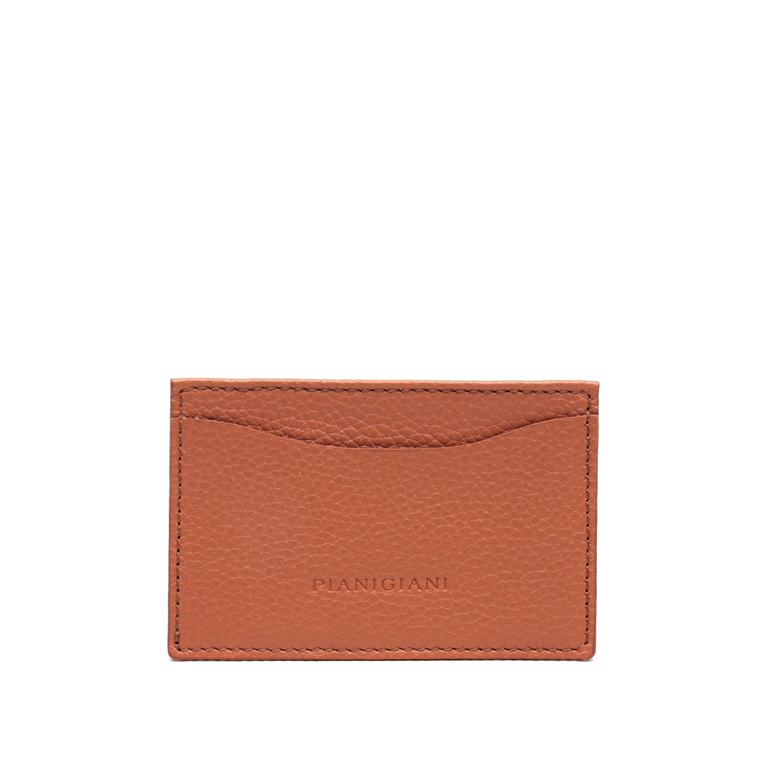 Portacarte in pelle martellata caramello,con 2 tasche prodotto da Pianigiani bags