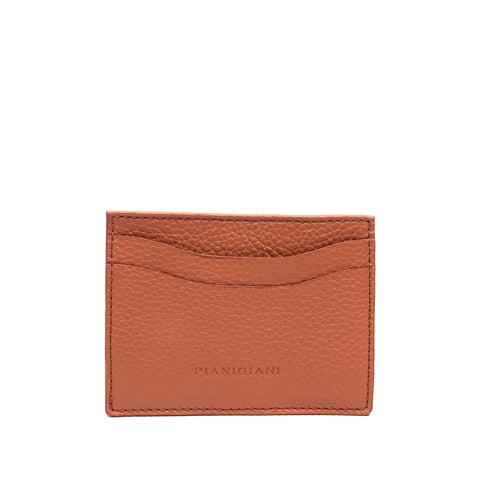 Portacarte in pelle martellata caramello,con 4 tasche prodotto da Pianigiani bags