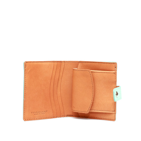 Portafoglio Cara in pelle martellata acquamarina,prodotto da Pianigiani bags