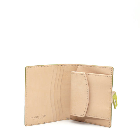 Portafoglio Cara in pelle scamosciata lime prodotto da Pianigiani bags