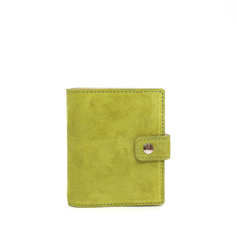 Portafoglio Cara in pelle scamosciata lime prodotto da Pianigiani bags
