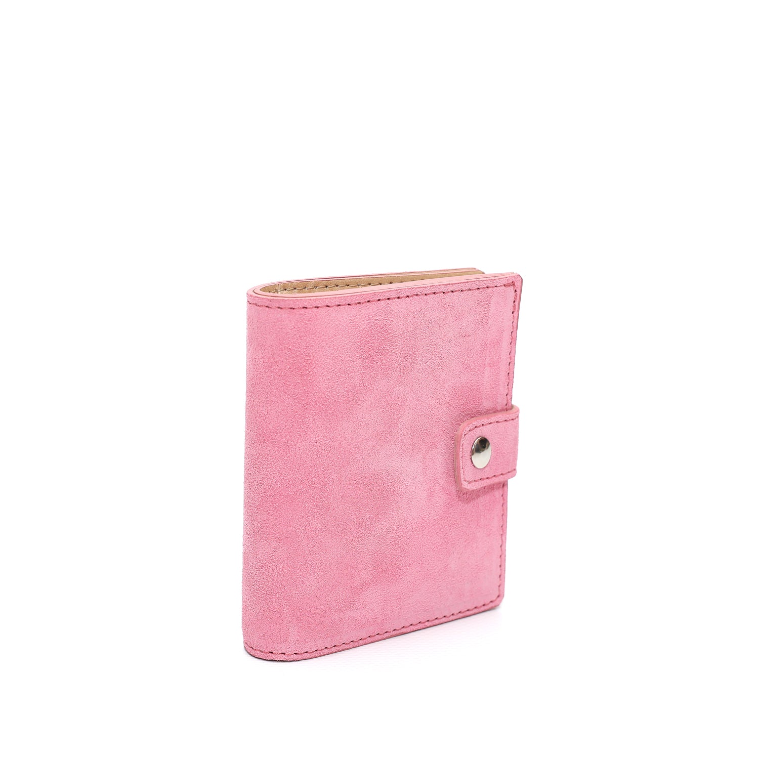 Portafoglio Donna In Pelle Italiana Metalizzata - Porta Carte E Passaporto, Rosa Perla - Foto 4