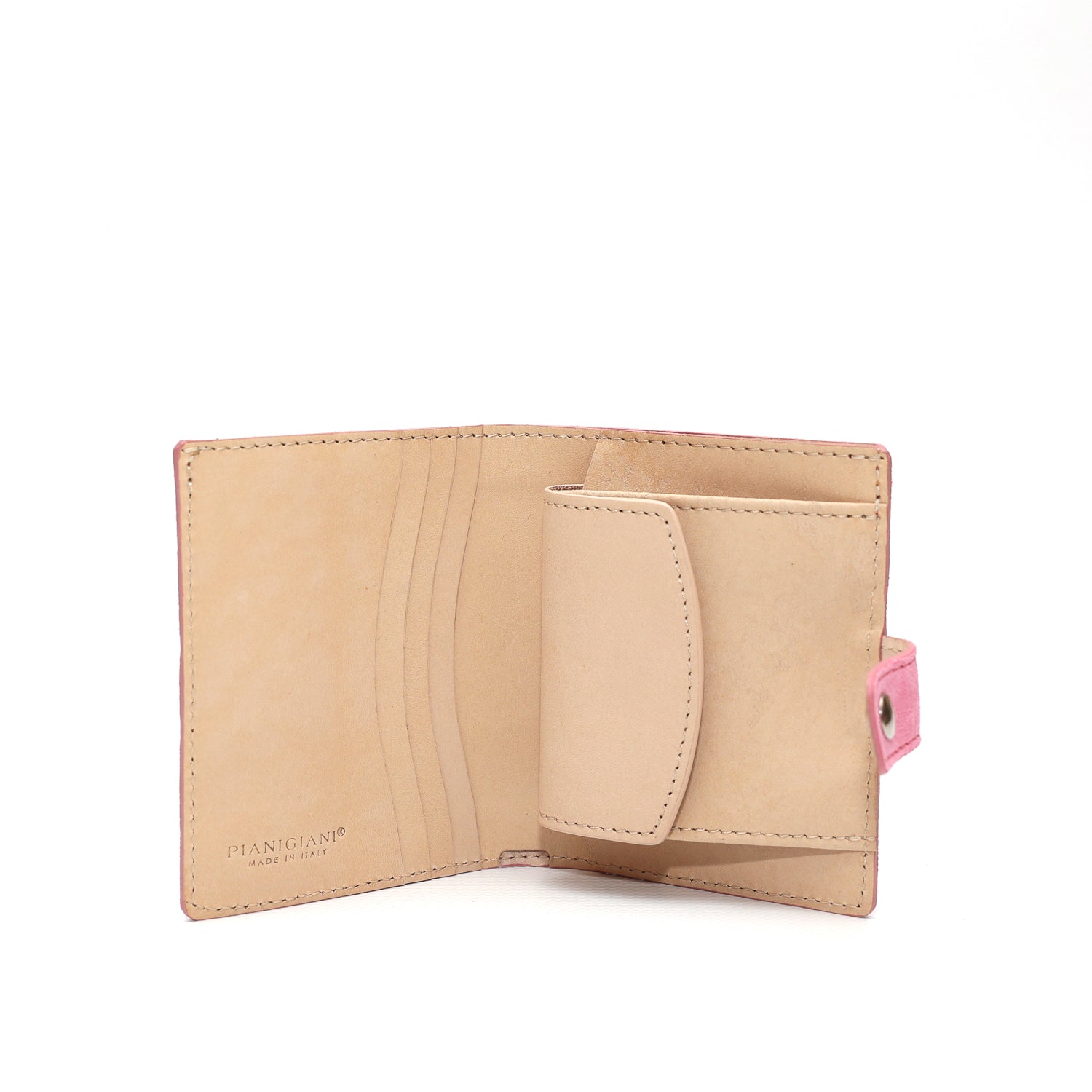 Portafoglio Donna In Pelle Italiana Metalizzata - Porta Carte E Passaporto, Rosa Perla - Foto 10