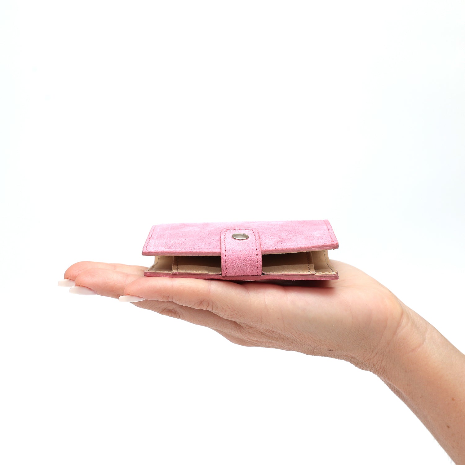 Portafoglio Cara in pelle scamosciata rosa prodotto da Pianigiani bags