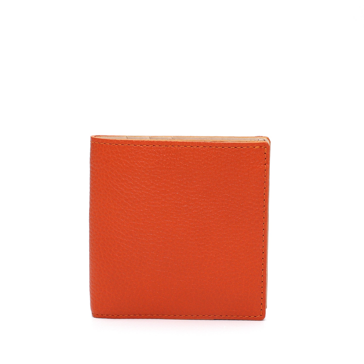 Portafoglio da uomo in pelle martellata arancio con spazio per banconote, 6 carte di credito, documenti , prodotto da Pianigiani Bags.