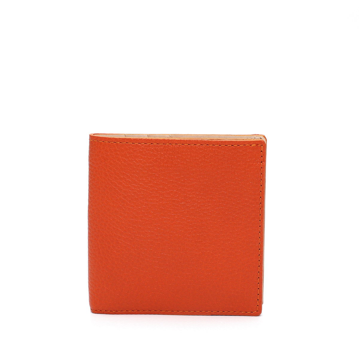 Portafoglio da uomo in pelle martellata arancio con spazio per banconote, 6 carte di credito, documenti , prodotto da Pianigiani Bags.