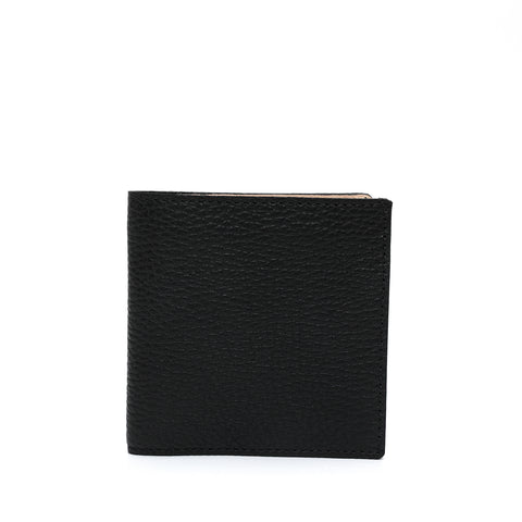 Portafoglio da uomo in pelle martellata nera con spazio per banconote, 6 carte di credito, documenti , prodotto da Pianigiani Bags.