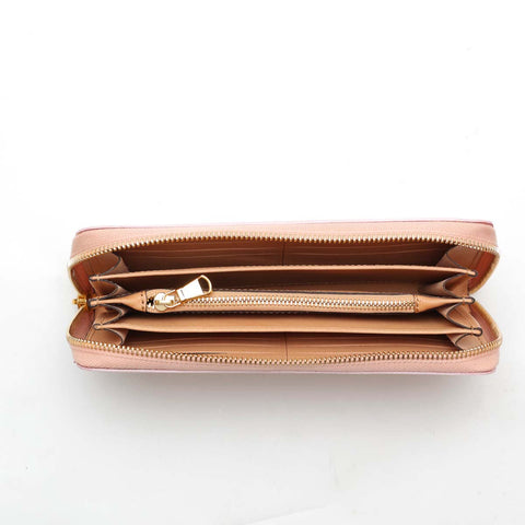 Portafoglio Zip - modello compatto in pelle rosa con tasca per banconote, spazi carte e portamonete, chiusura con zip by Pianigiani