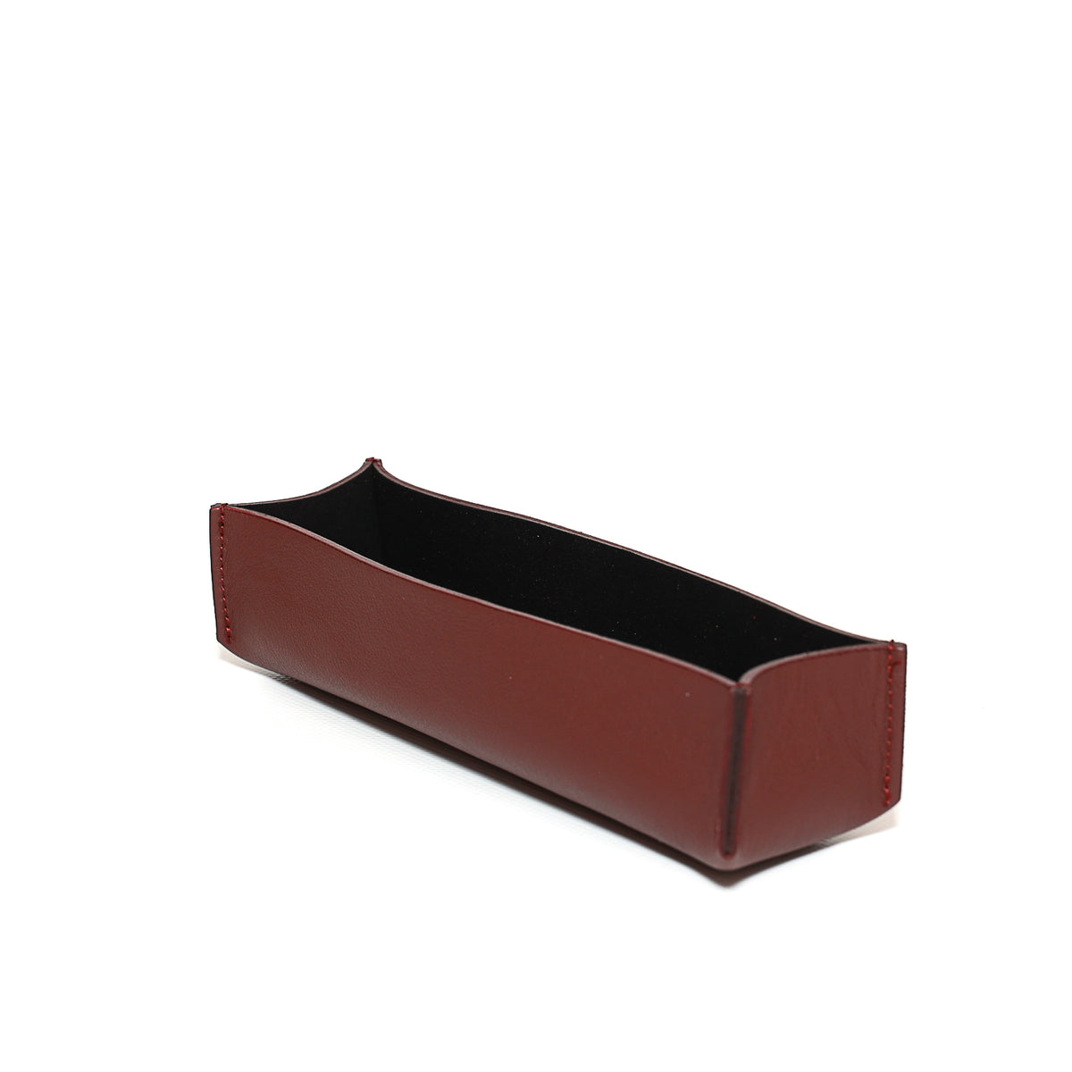 Portapenne da scrivania, in pelle bordeaux, fatto a mano da Pianigiani bags