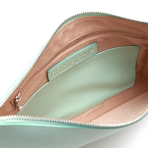 Rose in aquamarine leather