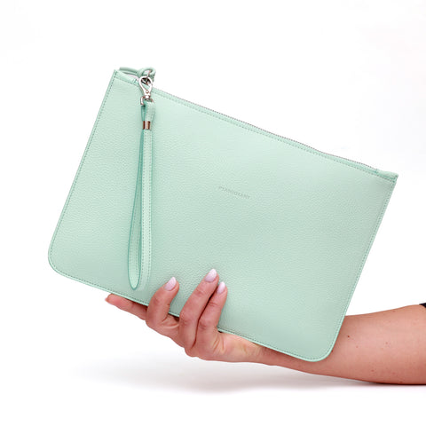 Rose in aquamarine leather
