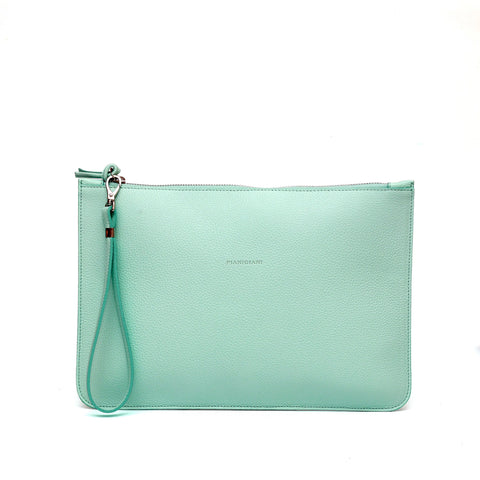 Rose in aquamarine leather