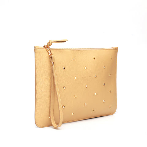 Rose in butter leather with Gold studs