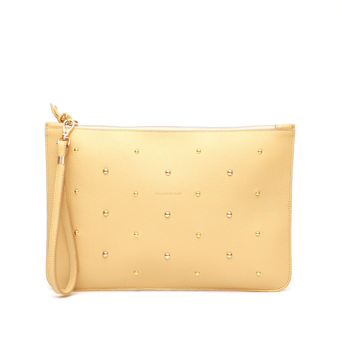 Rose in butter leather with Gold studs