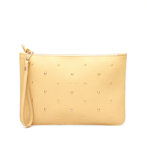 Rose in butter leather with Gold studs
