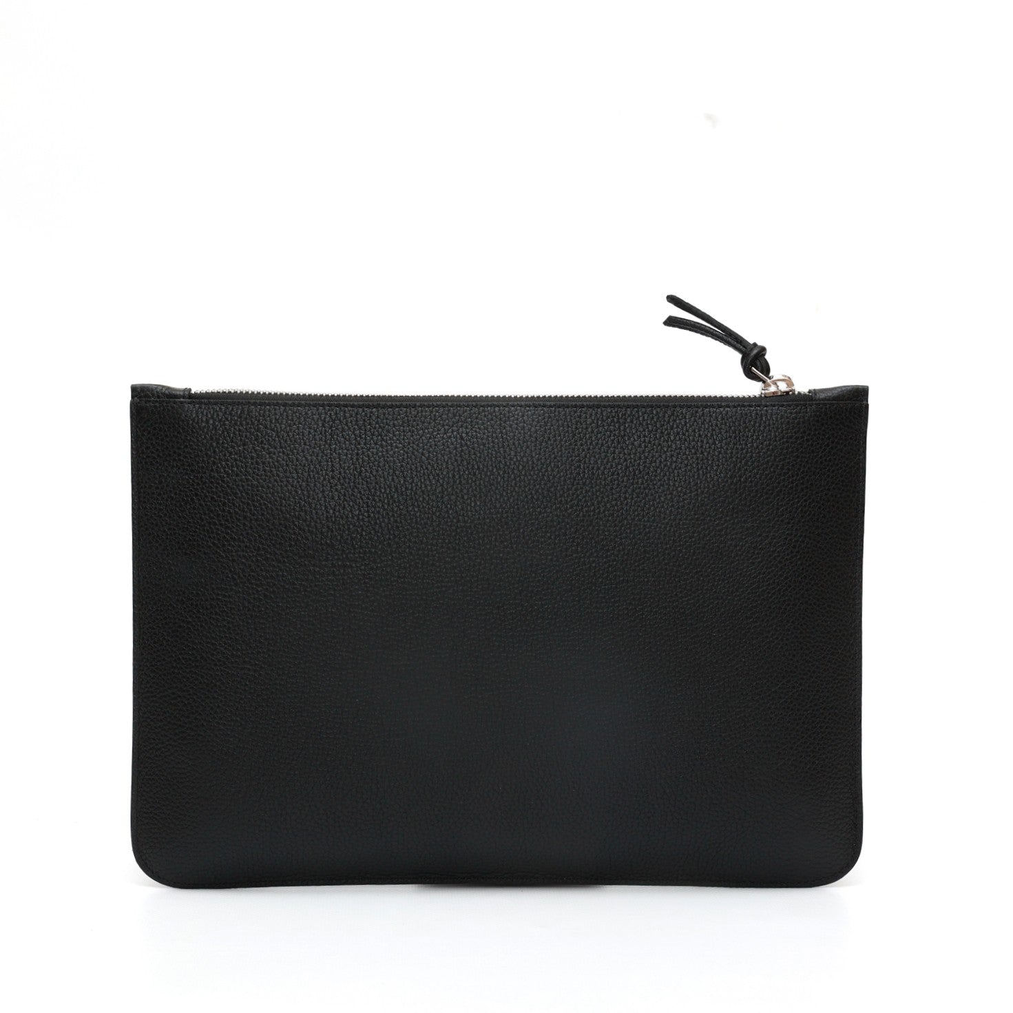 Rose, borsa a mano con polsino e chiusura zip in pelle nera, prodotta da Pianigiani Bags in Italia.