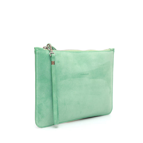 Rose in green suede