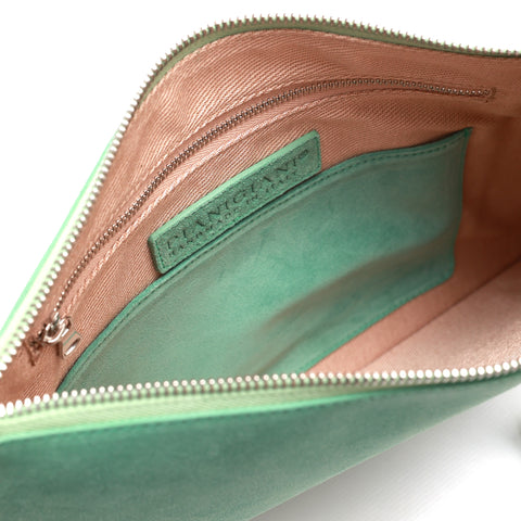 Rose in green suede