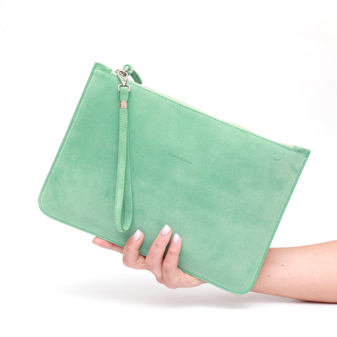 Rose in green suede