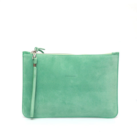 Rose in green suede
