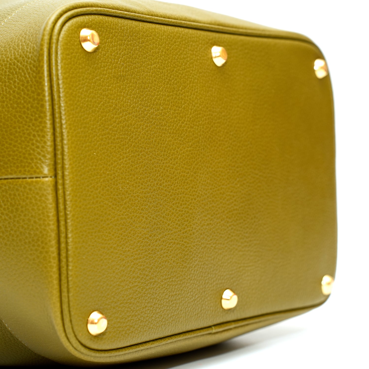 Secchiello Sofia borsa a spalla da donna in pelle martellata verde oliva, realizzata e venduta da Pianigiani Bags