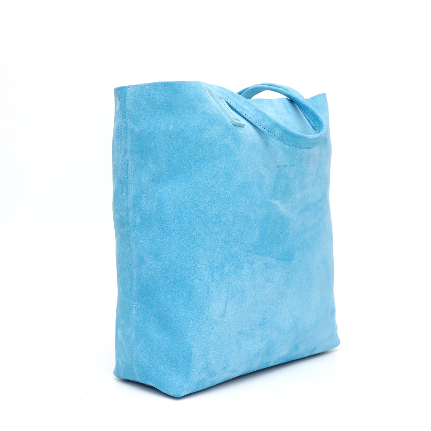 Borsa Soft bag 2.4 in pelle scamosciata denim, si indossa a mano ed ha una tasca interna con zip. Prodotta in Italia da Pianigiani.