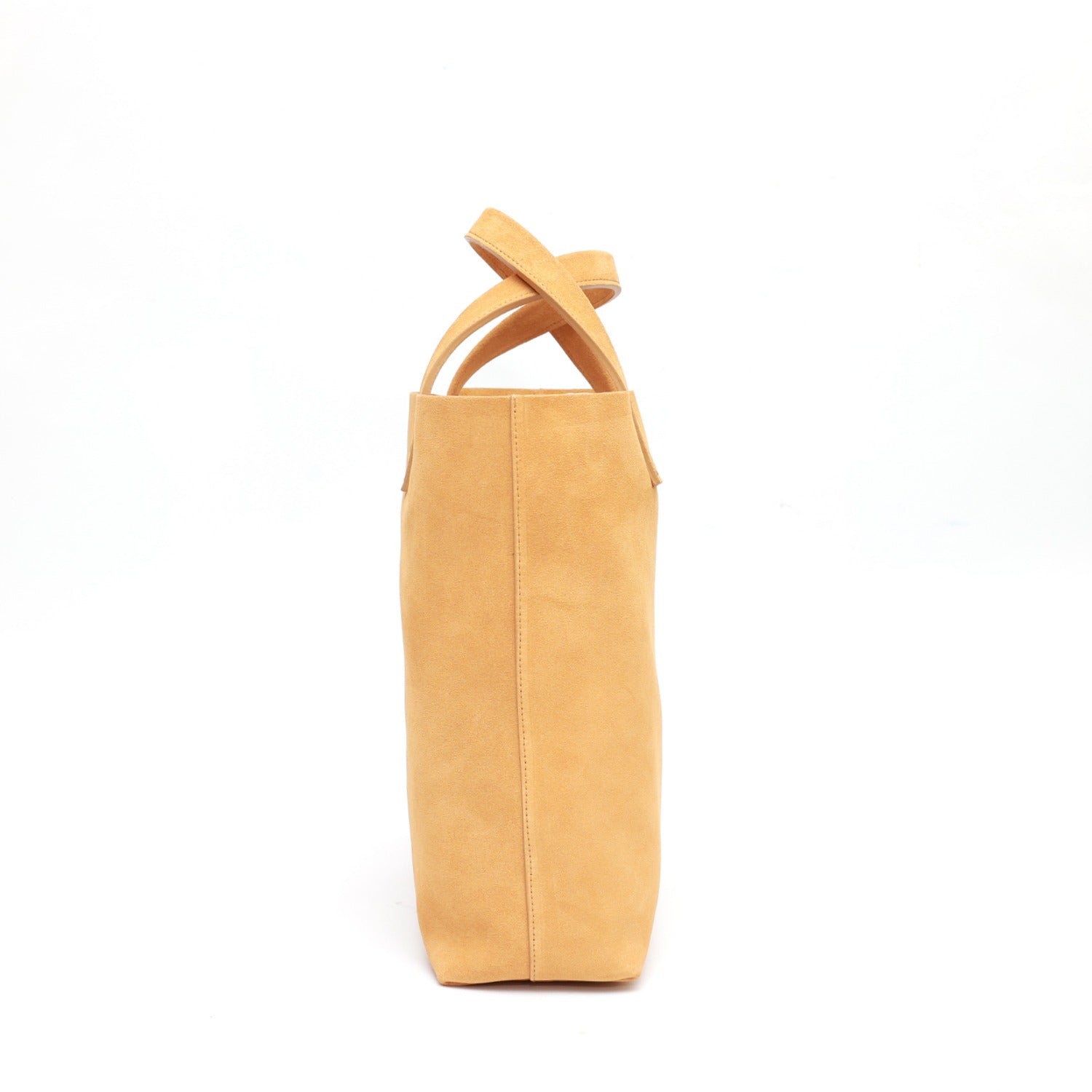 Borsa Soft bag 2.4 piccola in pelle scamosciata beige, si indossa a mano ed ha una tasca interna con zip. Prodotta in Italia da Pianigiani.