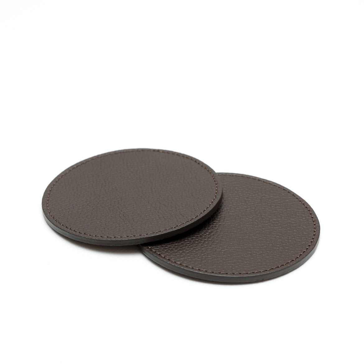 Set Da 6 Sottobicchieri Rotondi In Pelle Nera, Antiscivolo E Lavabili, Made In Germany, Proteggono Il Tavolo Da Calore E Macchie - 3