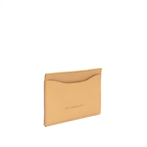 Portacarte in pelle martellata burro,con 2 tasche prodotto da Pianigiani bags