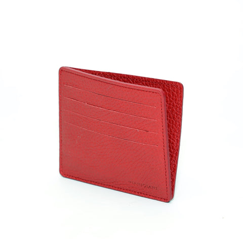 Portafoglio Open portacarte e banconote in pelle rossa, realizzato e venduta da Pianigiani Bags